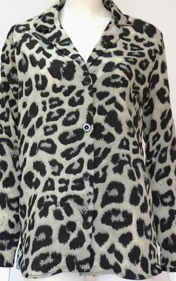 Grey Leopard Print Blouse - Picture 6 of 7